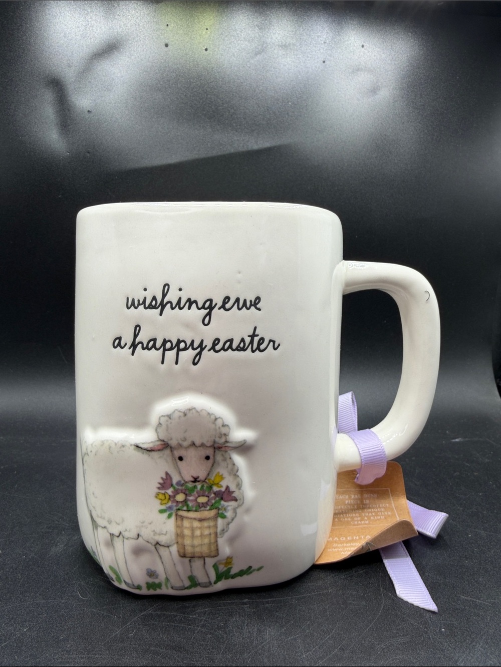 Rae Dunn Easter Ceramic 'Wishing Ewe a Happy Easter' White Mug